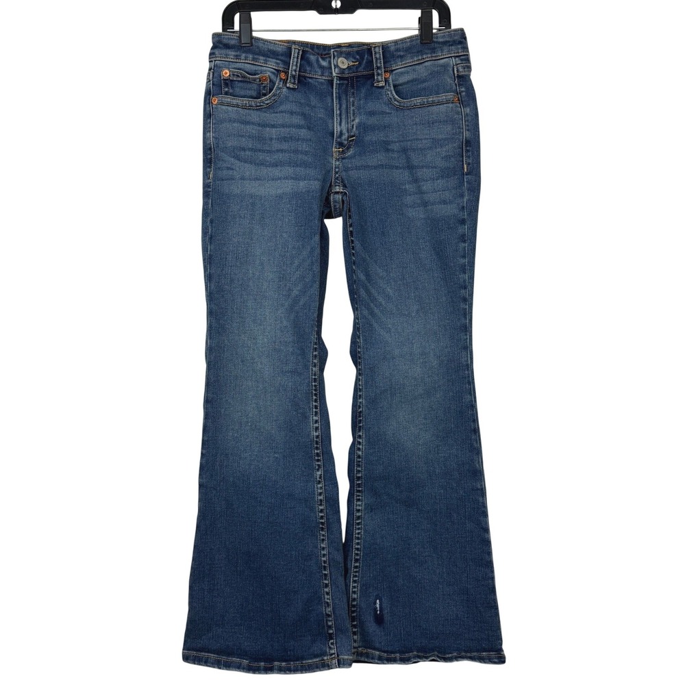Lucky Brand Low Rise Flare Jeans Women 8/29 Cotton Stretch Med Blue Denim *READ